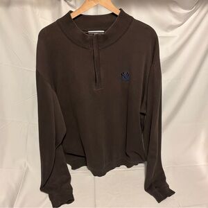 New York Yankees Cutter & Buck Brown 1/4 Quarter Zip Sweater Jacket Men's XL